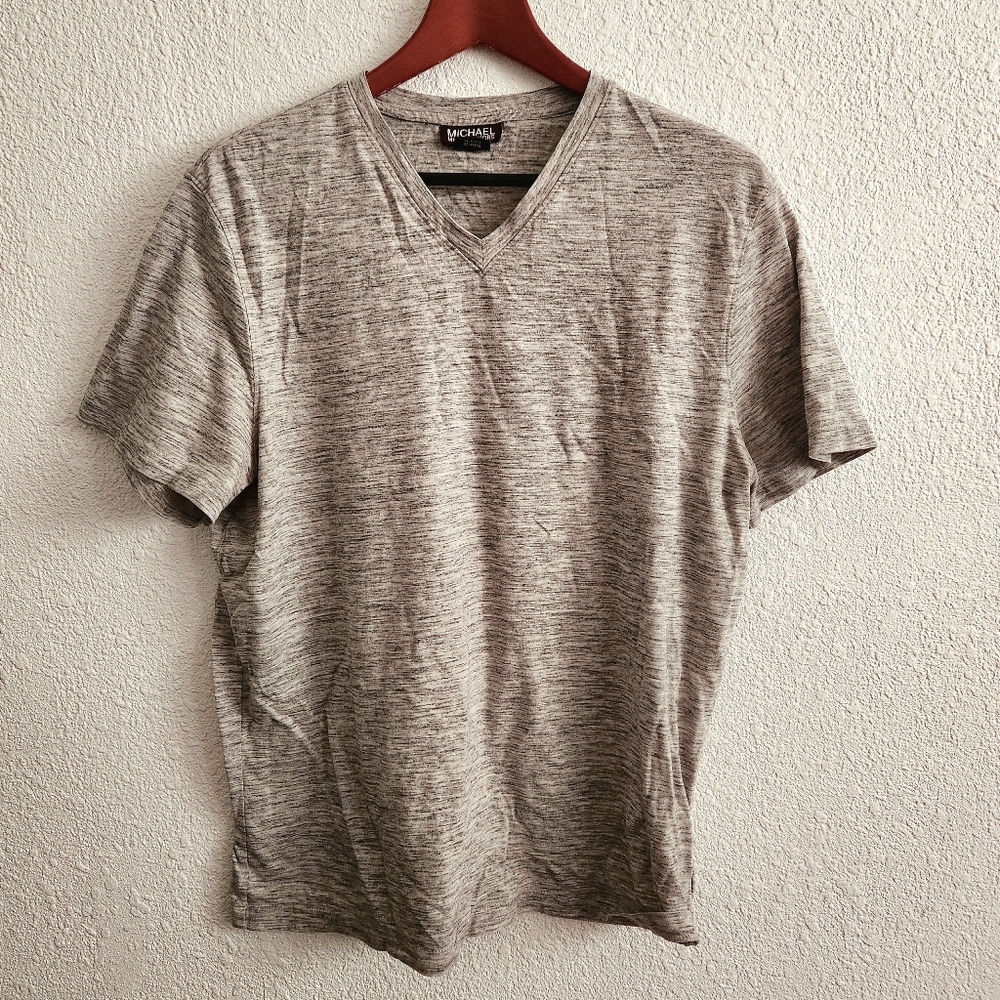 Michael Kors Men T-shirt Size Medium Heather Silver Color